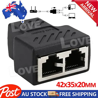 RJ45 Ethernet LAN Network Y Splitter Double Adapter Cable Connector For CAT5/6/7 • $5.35