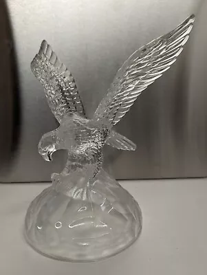 Decorative Clear Glass Eagle Bird Of Prey Ornament Approx 19.5cm X 17cm • £25.99