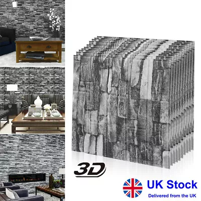 10PCS Self-adhesive 3D Tile Brick Wall Sticker Waterproof Wallpaper Foam Panel • £8.99