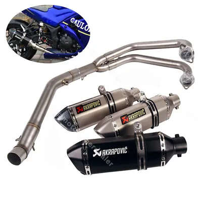 $233.09 • Buy For Yamaha MT-03 2016-2022 YZF R3 R25 Exhaust Tips Front Link Pipe Full System