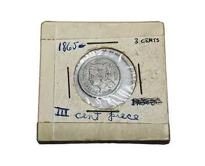 $20 • Buy 1865 US Nickel 3-cent Piece 3c Coin