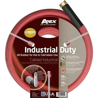 5/8 In. Dia X 50 Ft. Red Rubber Commercial Hot Water Hose • $56.17