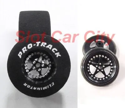Pro Track  Star Black  1 3/16  X .700  Matching Rr/Ft 1/24 Slot Car Drag Tires • $39.95