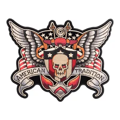 American Tradition Motorcycle Patch Skull Back Patches • $9.99