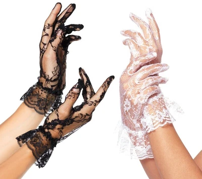 £8.95 • Buy Lace Ruffle Gloves Sexy Halloween Fancy Party Goth Punk 80s Madonna Emo G1260