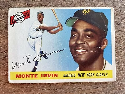 1955 Topps Baseball Card Monte Irvin #100 New York Giants HOF • $1