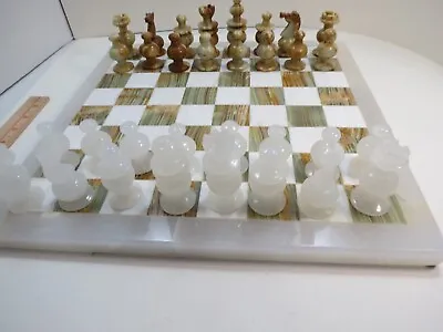 Stone Marble Onyx Chess Set From Mexico 14 X 14 Board Heavy Item • $100