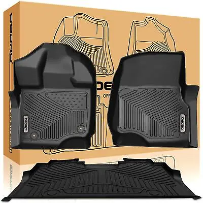 Floor Mats Liners For 2015-2024 Ford F-150/F-150 Lightning Super Crew Cab TPE • $89.99