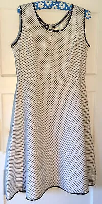 Vintage Retro 1950s Devonshire Lady Dress Black White Polka Dot Lindy Hop 14-16 • £25