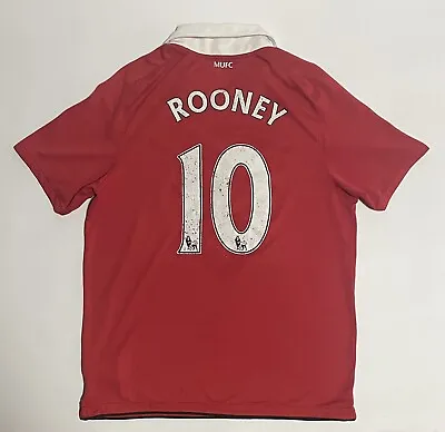 MANCHESTER UNITED 2010 2011 HOMME FOOTBALL SHIRT SOCCER JERSEY NIKE Sz L ROONEY • $49.99