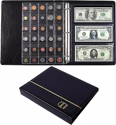 120 Pockets Currency Album Paper Money Banknote Collection Book Holder For Coins • $31.02