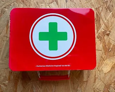 Empty Metal Box For First Aid Emergency Kit Or Money Box 9  X 6.5  X 3.5  • $18.85