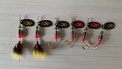 #445 Vintage Lot Of 6 Mepps Spinners #1 Black Fury 2 Are Dressed • $12.99