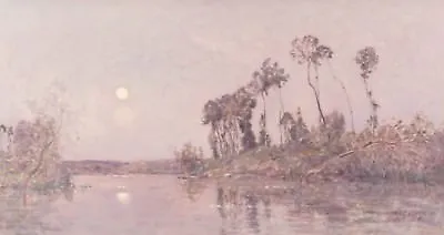 Hippolyte-Camille Delpy French Sunset River Landscape • $5500