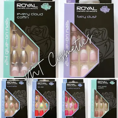 £4.99 • Buy Royal Full Coverage False Nails With Glue Choose Your Style Shade Shape