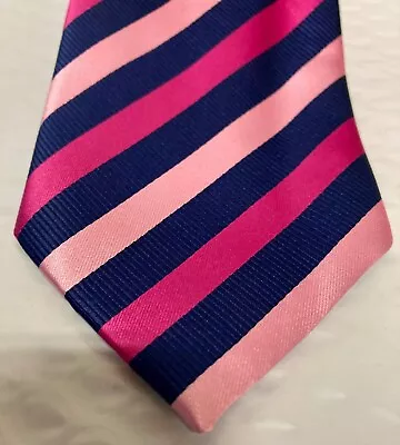 Twenty Dollar Tie Hand Made 100% Silk  Pink/Blue • $14.95