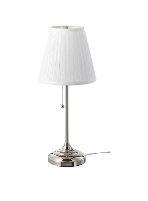 IKEA ARSTID  Table Lamp Nickel Plated BrasS Pull Switch Bedside+FREE DAEWOO BULB • £31.99