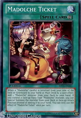£1.38 • Buy ABYR-EN061 Madolche Ticket Common 1st Edition Mint Yu-Gi-Oh! Card