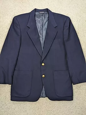 VINTAGE Blazer Mens 40R Blue Navy Sport Coat Suit Jacket Joshua Trent USA 80s • $29.94