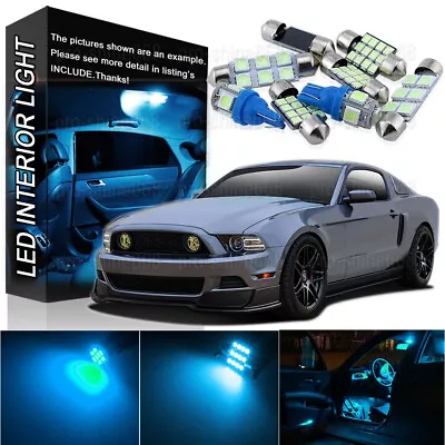 SMD LED Interior 9PCS Lights Plate Package For Ford Mustang 2010 2014 Ice Blue • $10.47