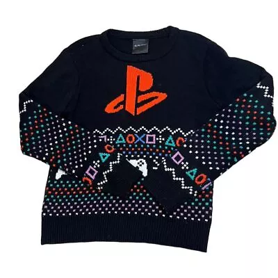 PlayStation Ugly Christmas Sweater Women’s Medium Black Pullover Acrylic • $22