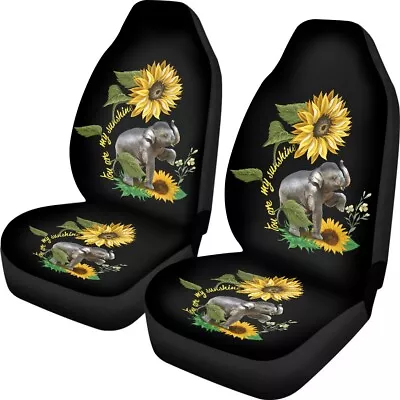 Sunflower Print Univesal Car Seat Covers For Women Auto Accessories 2 Front Set • $39.99