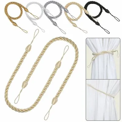 2PCS Curtain Tie Backs Braided Satin Rope Curtain & Voile Tiebacks Holdbacks USA • $7.35