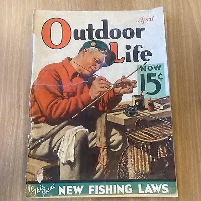 Outdoor Life April 1936 J.F. Kernan Very Poor Condition Missing Back Cover Page • $5