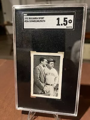 1932 Bulgaria Sport #256 Babe Ruth Max Schmeling Yankees HOF SGC 1.5 RARE • $575