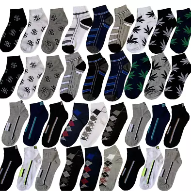 Men Ankle Quarter Socks Cotton Casual 6-12 Pairs Size:9-1110-12 • $7.95