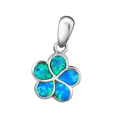 Silver Flower Pendant With Synthetic Opal — AUS Postage — Jewellery Sterling 925 • $18.99