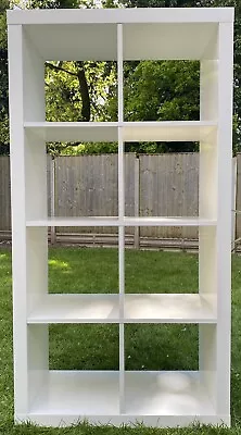 USED Ikea Kallax 77x147 White Home/Office Bookcase 8 Shelf Unit • £0.99