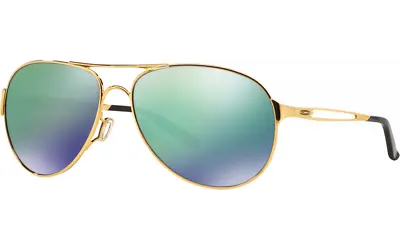 RARE Genuine OAKLEY CAVEAT Gold Green Jade Iridium Pilot Sunglasses OO 4054 15 • $163.07