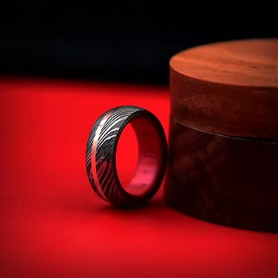 Man Rings Wedding Band Damascus Ring Steel Rings For Women Rings For Men Damascu • $25