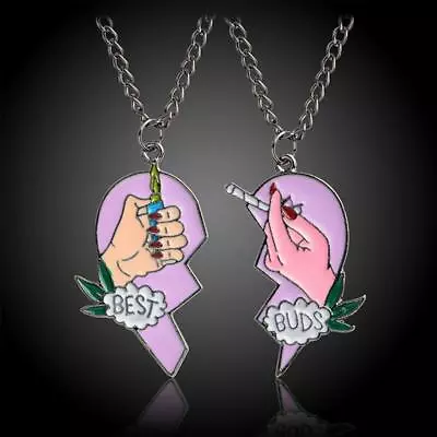 £3.99 • Buy Best Buds Heart Pendant Necklace Friendship Charm Jewelry Gift UK