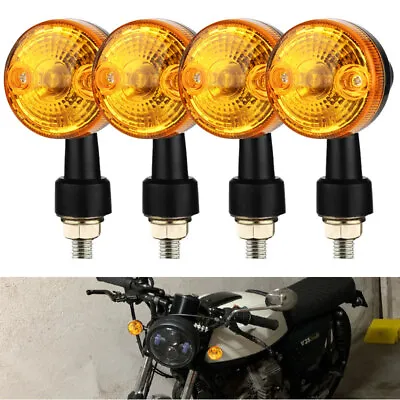 4x Black Classic Motorcycle Turn Signals Indicator Blinker Light For Cafe Racer • $14.98