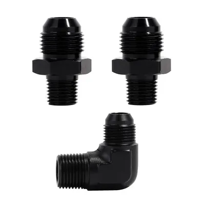 4AN 6AN 8AN 10AN To  1/4  3/8  1/2  NPT Male 90 Degree Fitting Straight Adapter • $10.99