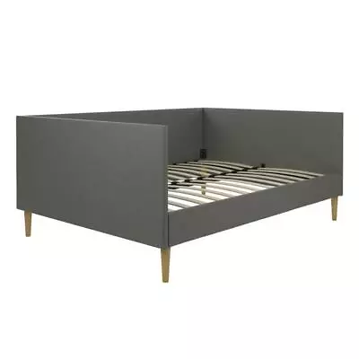 DHP Franklin Mid Century Upholstered Daybed Full Size In Grey Linen • $411.99