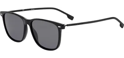Hugo Boss Men's Black Soft Square Sunglasses W/ Rubber Temples - B1009S 0807 IR • $39.99