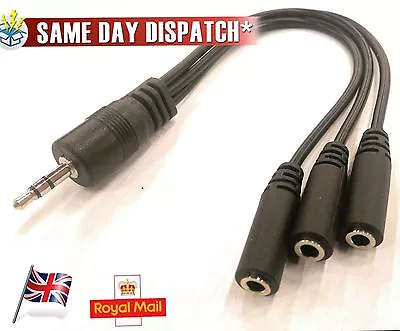 3.5mm Jack 3 Way Speaker/earphone Splitter Adapter Cable Cord 1male - 3 X Female • £6.50