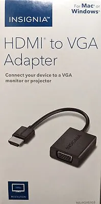 Insignia HDMI-to-VGA Adapter - Mac & Windows - Black • $11.99