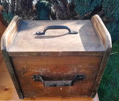 Vintage Wooden Coal Box With Metal Liner Has Had A New Handle • £35
