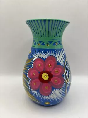 Mexican Flower Vase Hand Painted • $15