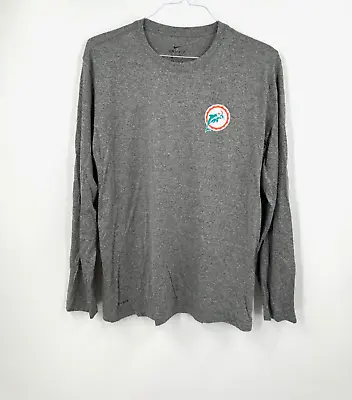 Miami Dolphins Throwback Team Issued On Field Dri-fit Grey Long Sleeve New Xl • $54.99