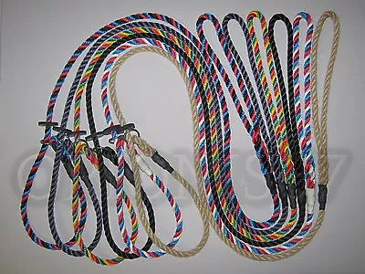 HANDMADE ENGLISH GUN DOG SLIP LEAD  8 Mm SPLICED ROPE VARIOUS LENGTHS & COLOURS • £4.50