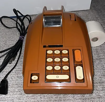 Vtg Sears Electric Adding Machine Orange Space Age MCM Working • $34.99