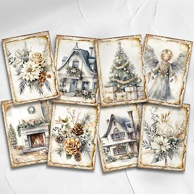 Scandi Christmas Card Toppers Tags Scrapbooking & Journal Supplies • £2.80
