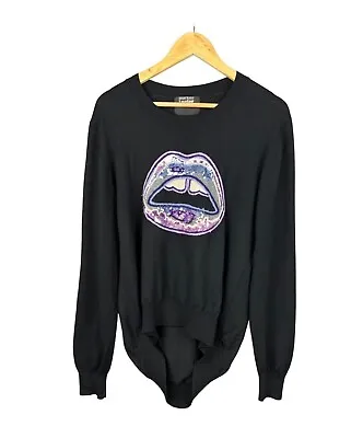 Markus Lupfer Lips Black Wool Sweater • $25