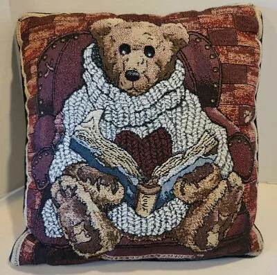 Boyds Bears  & Friends Tapestry Throw Pillow How Do I Love You… Size 16”x16” • $12.95