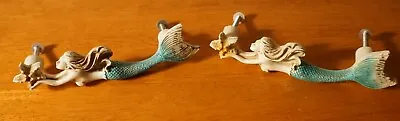 2 Mermaid Drawer Pulls Handles Bedroom Dresser Closet Cabinet Door Beach Decor • $18.95